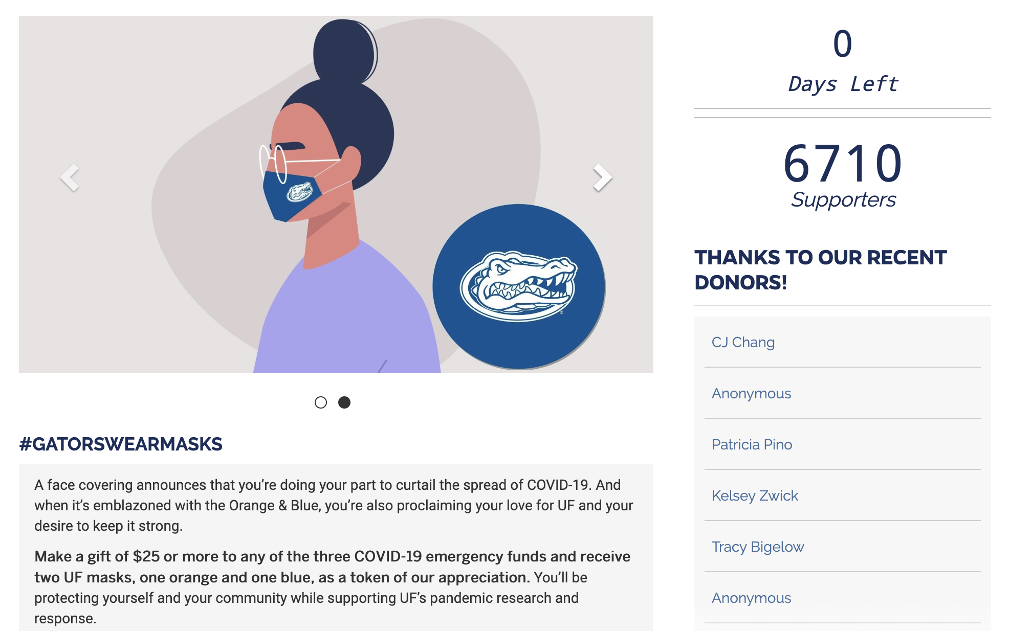 UF Affinity Giving campaign tied to #GatorsWearMasks