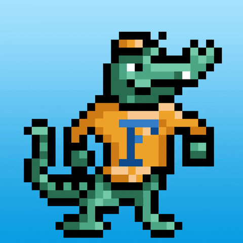 Animated pixel art Albert the Alligator GIF
