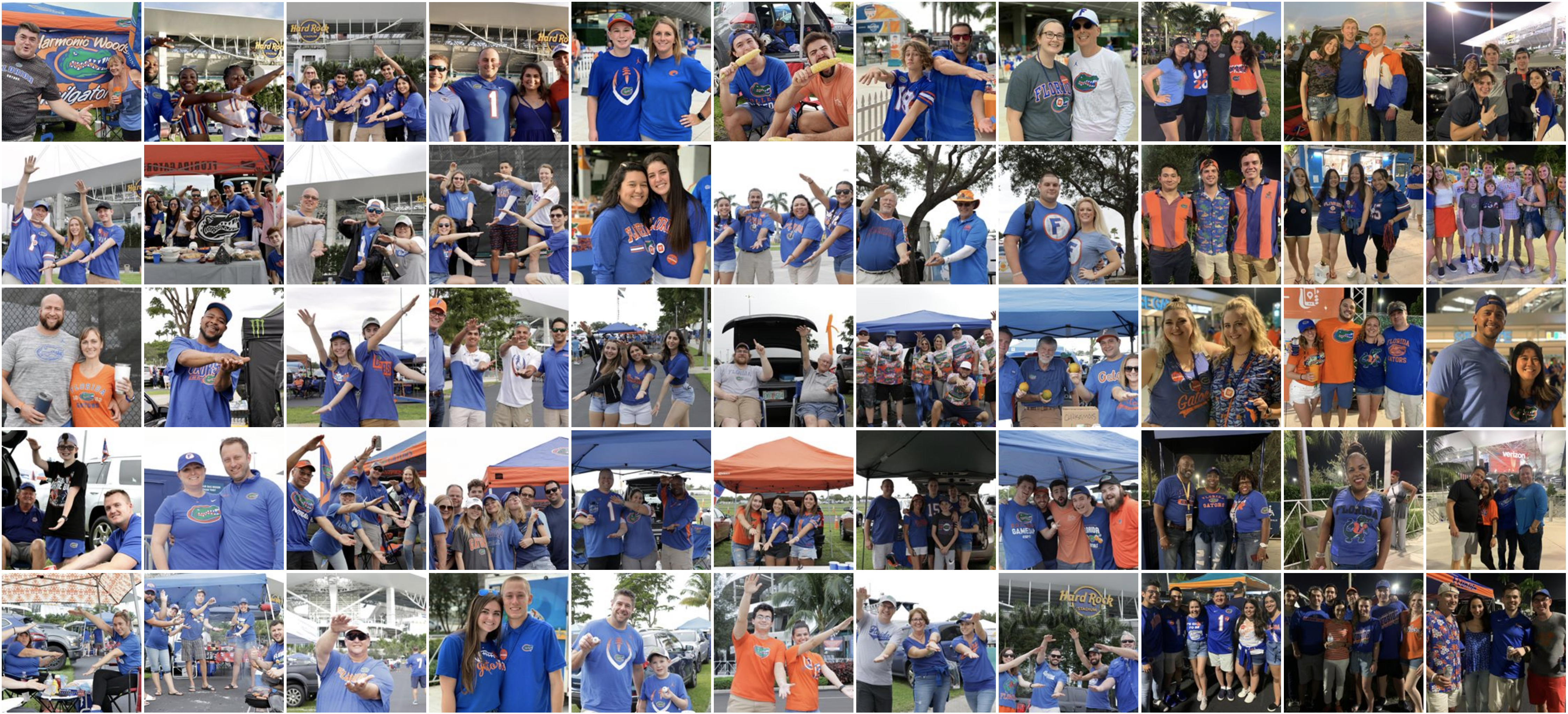 115-photo Facebook gallery from game day showing Gator fans at Hard Rock Stadium for the Orange Bowl