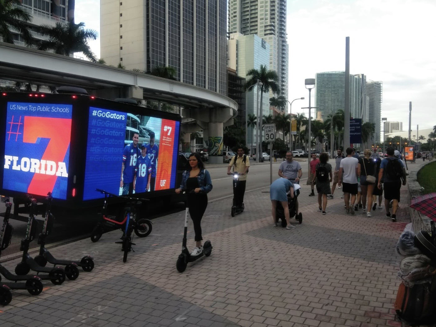 LED display truck at the Orange Bowl Blitz campaign